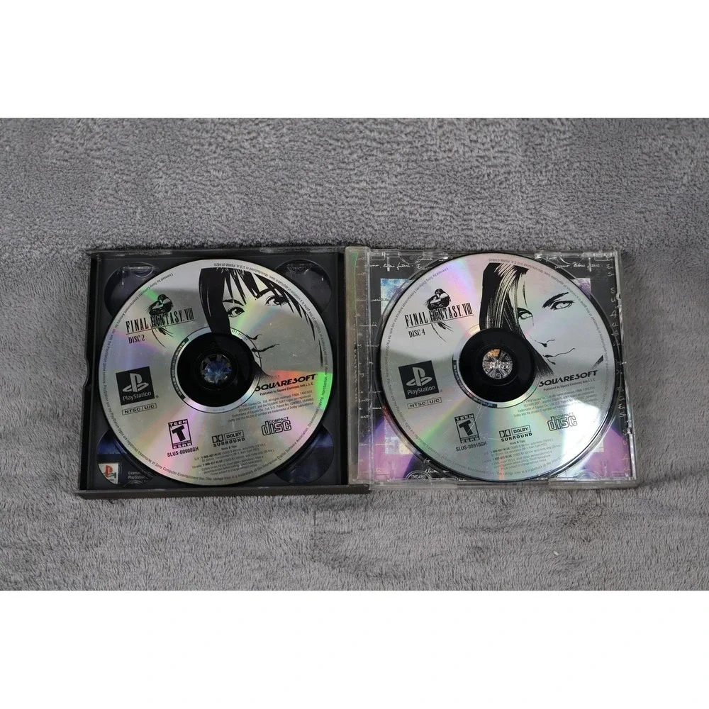 Final Fantasy VIII Sony PlayStation 1 PS1 Game Discs 2 3 4 Squaresoft RPG‎ 1999